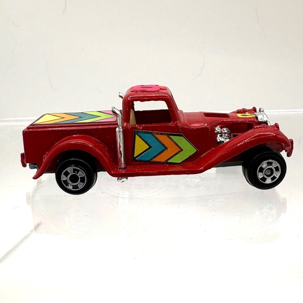 Vintage Zylmex D18 Ford Pickup Diecast Truck Red Chevron Flower Hong Kong